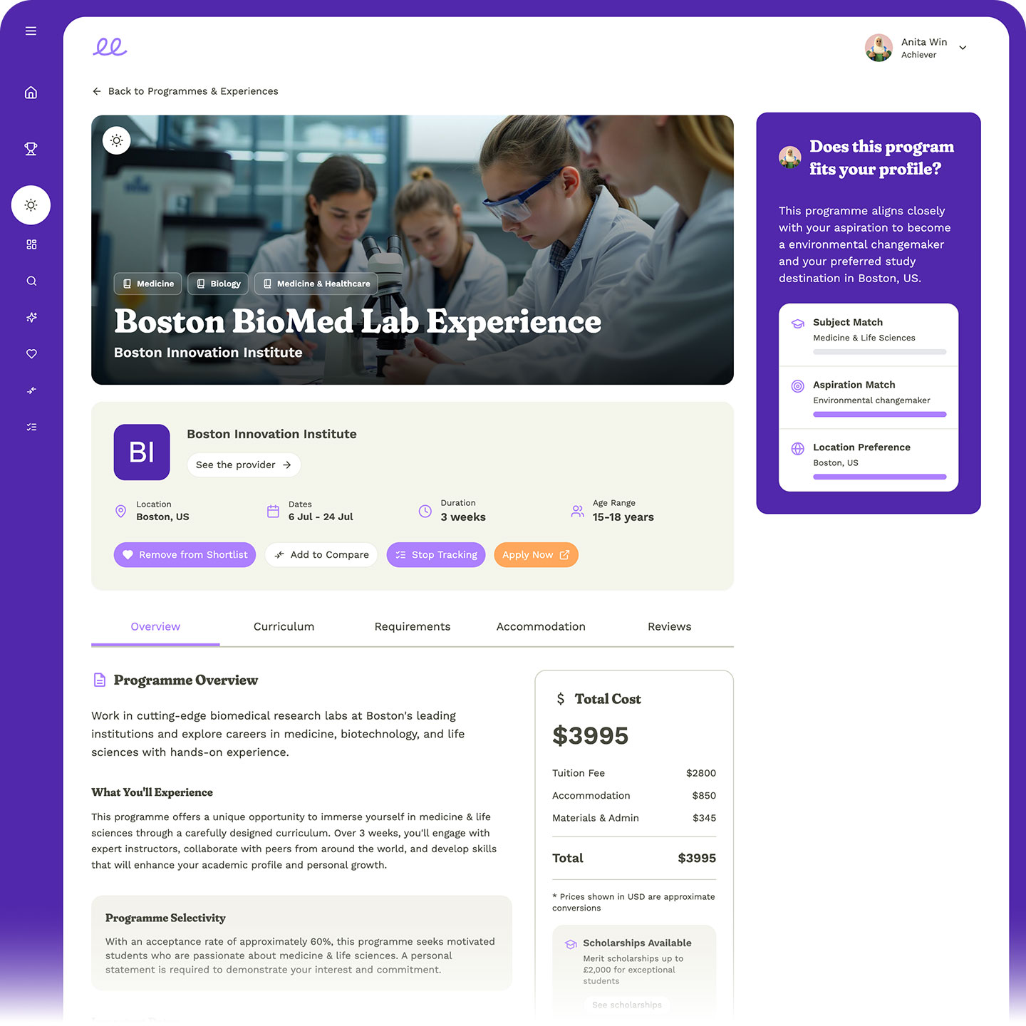 Detailed Opportunity Pages